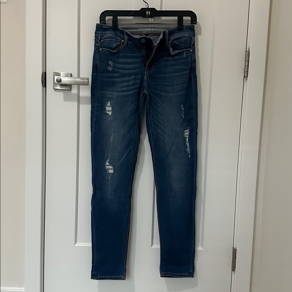 White House Black Market Distressed Skinny Jeans